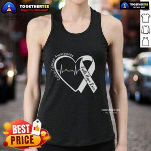 Top colorectal colon cancer awareness ribbon tank top featuring a vibrant design promoting colonoscopy health.