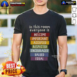 Idaho Teacher T-Shirt featuring 'Top Everyone Is Welcome Here' slogan, perfect for proud educators and supporters.