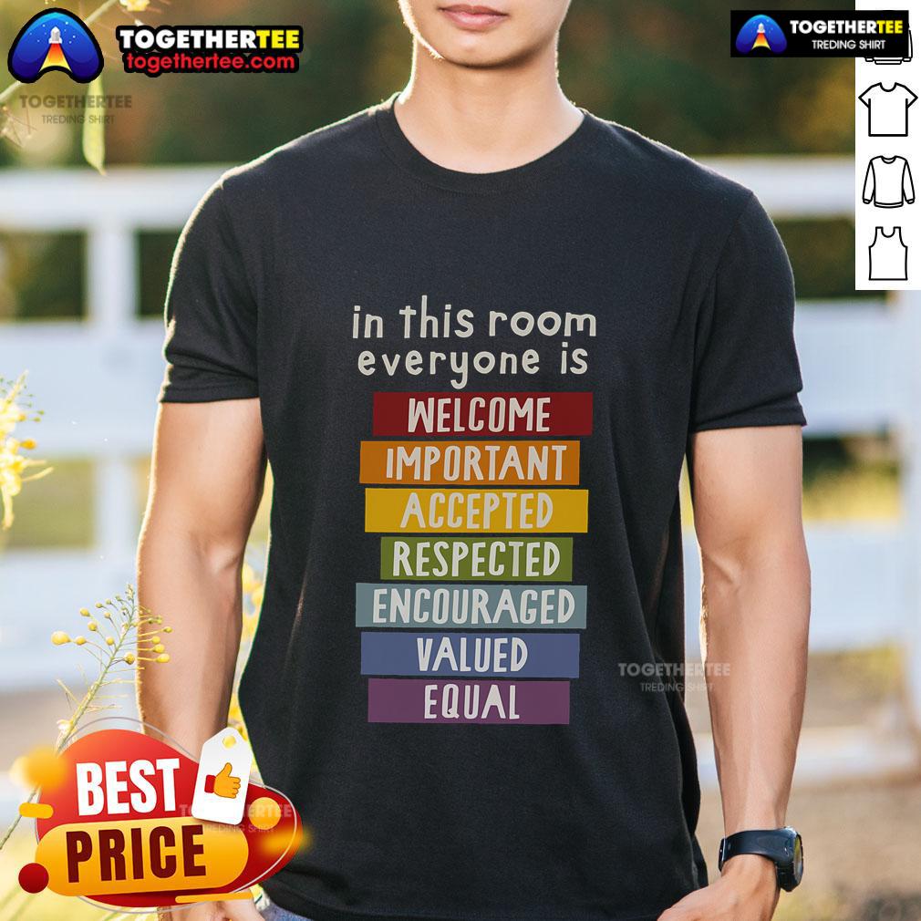 Idaho Teacher T-Shirt featuring 'Top Everyone Is Welcome Here' slogan, perfect for proud educators and supporters.