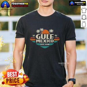 Top Gulf Of Mexico Established 1550 T-Shirt featuring vintage design and coastal themes, perfect for beach lovers.