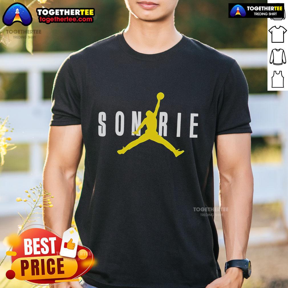 J Balvin Sonrie X Jordan T-Shirt featuring vibrant design and bold graphics, perfect for streetwear fans.