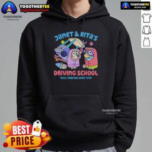 Top Janet and Rita's Driving School hoodie for driving enthusiasts, featuring a stylish design and vibrant colors.