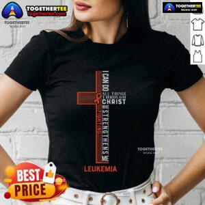 Top leukemia fight cancer ribbon ladies tee showcasing a stylish design for cancer awareness and support.