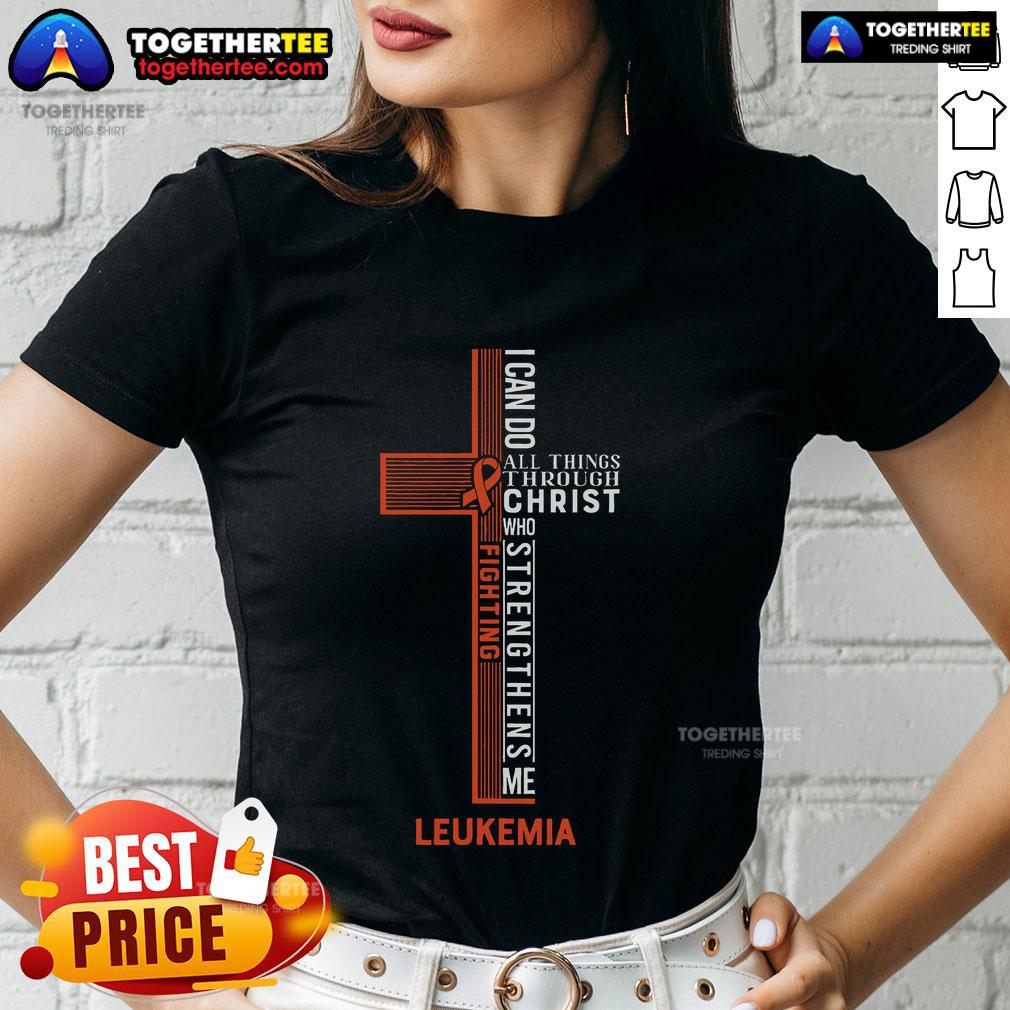 Top leukemia fight cancer ribbon ladies tee showcasing a stylish design for cancer awareness and support.