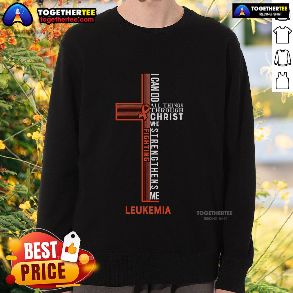 Cozy Top Leukemia Fight Cancer Ribbon Sweatshirt in vibrant colors, perfect for raising awareness and showing support.