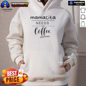 Alt Text: Cozy 'Top Mamacita Needs Coffee' hoodie in stylish design, perfect for coffee lovers and casual wear enthusiasts.