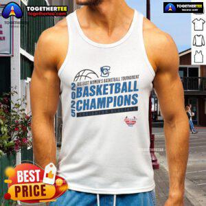 Alt Text: Creighton Bluejays tank top for the 2025 Big East Women's Basketball Conference Tournament, showcasing team spirit.
