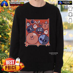 Cute Kirby puffball drop sweatshirt featuring an adorable design, perfect for fans of the iconic video game character.