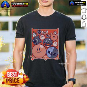 Alt Text: Cute Kirby Puffball Drop T-Shirt featuring an adorable Kirby design, perfect for video game fans and casual wear.