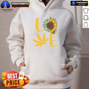 Funny Love Weed Sunflower Cannabis Hoodie featuring a vibrant sunflower design and playful cannabis graphics.