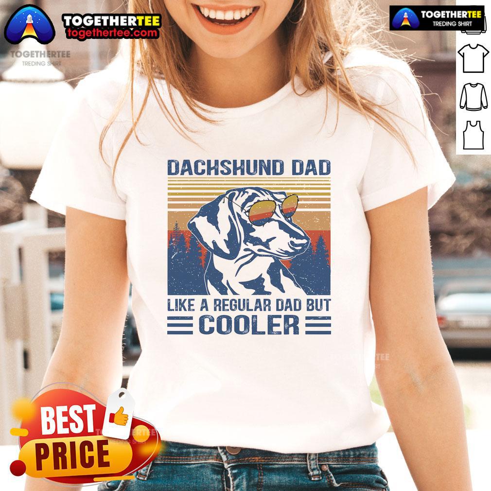Funny vintage Dachshund dad t-shirt design, perfect for dog lovers who want a cooler twist on regular dad tees.