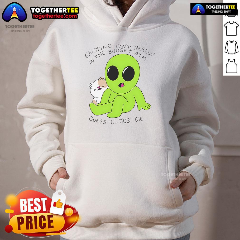 Good Alien and Cat design on a hoodie, perfect for quirky fashion enthusiasts. Budget-friendly and stylish!