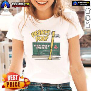 Alt Text: Good Boston Red Sox Homage Ladies Tee featuring team logo and stylish design for female fans