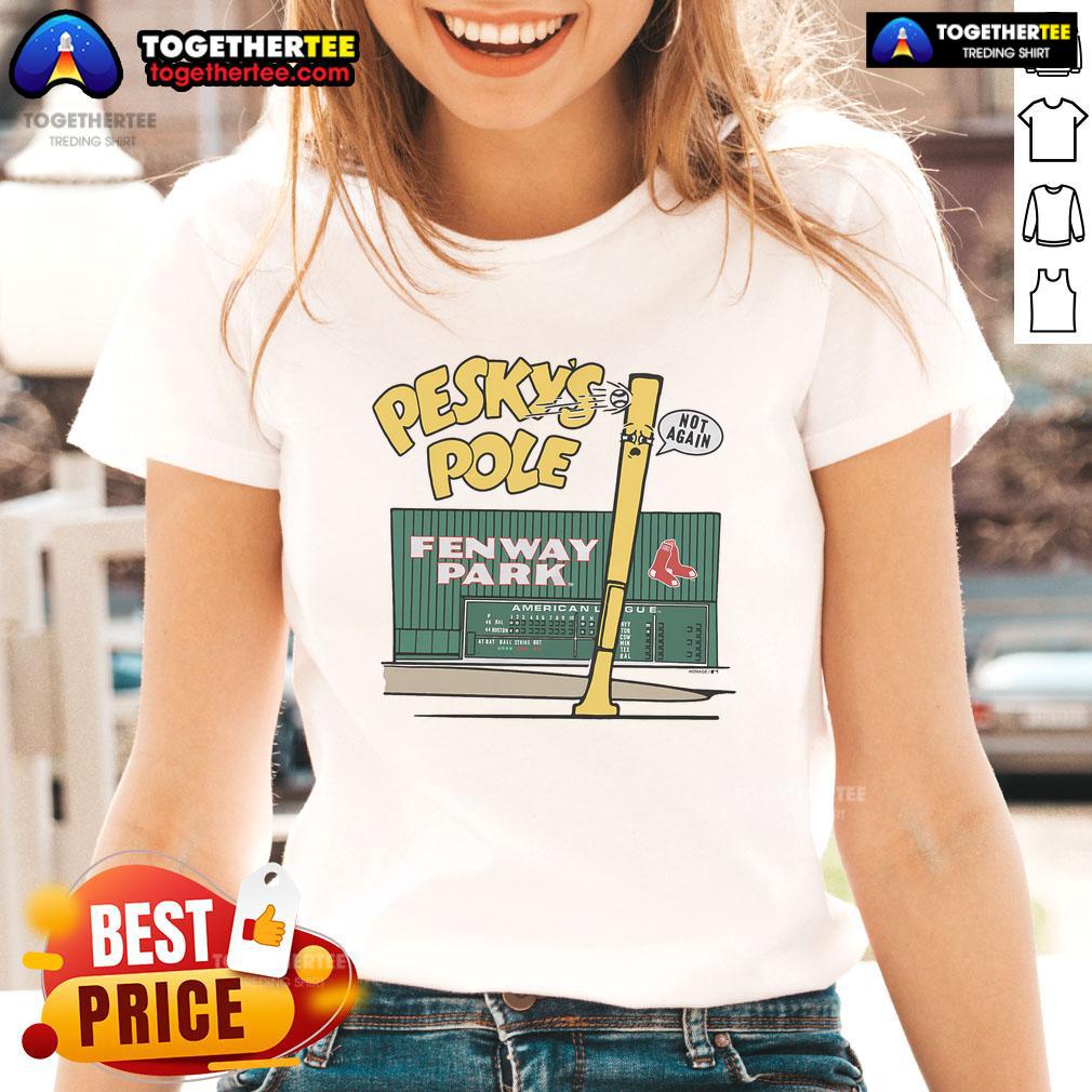 Alt Text: Good Boston Red Sox Homage Ladies Tee featuring team logo and stylish design for female fans