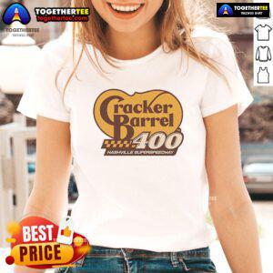 Good Cracker Barrel 400 Nashville Superspeedway Ladies Tee featuring vibrant design and comfortable fit for race fans.
