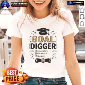 Good Goal Digger Graduation Checklist Ladies Tee featuring a stylish design perfect for graduates celebrating success.