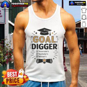 Good Goal Digger Graduation Checklist Tank Top featuring a motivational design for graduates celebrating their achievements.