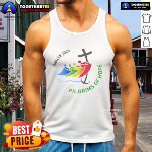 Good Jubilee 2025 Pilgrims of Hope tank top showcasing a vibrant design for faith journey enthusiasts.