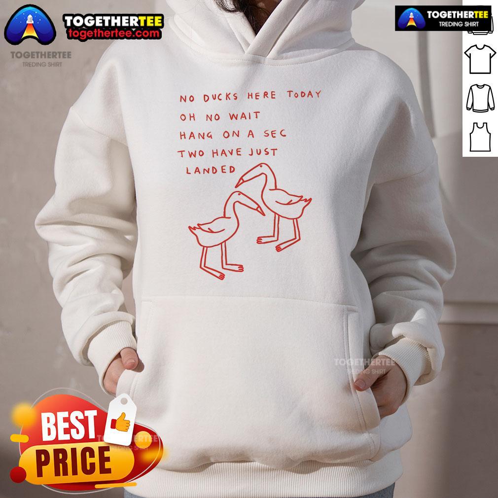Alt Text: Good Ruby Gill X Shuturp hoodie featuring a playful haiku design with ducks, perfect for unique streetwear fashion.