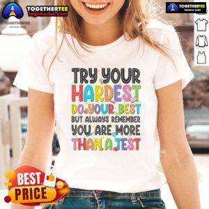 Teachers wearing 'Do Your Best' tee shirts on testing day, promoting motivation and positivity in the classroom.