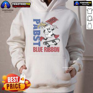 Happy Pabst Blue Ribbon 180 Years skate hoodie featuring vibrant graphics and a comfortable fit for casual wear.