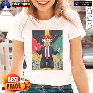 Hot Trump Pump Money Ladies Tee featuring a bold graphic design, perfect for stylish supporters of Trump.