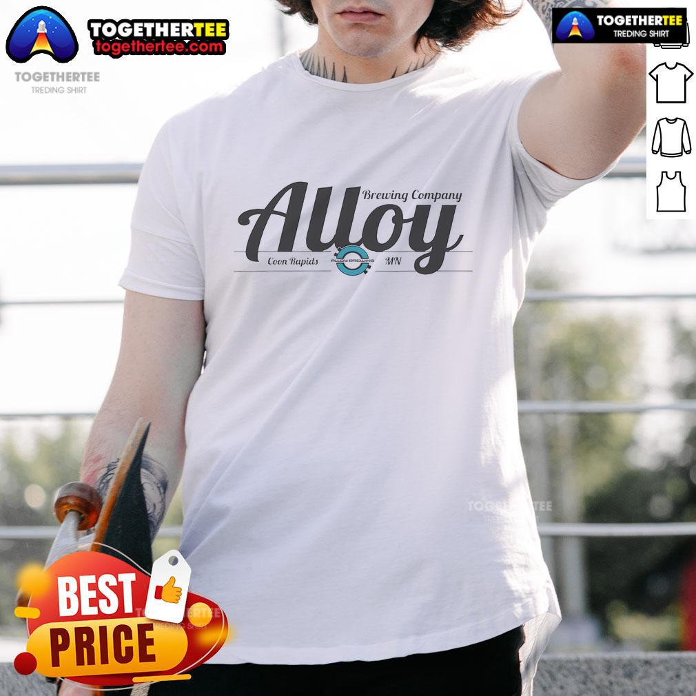 Stylish Nice Alloy Brewing T-Shirt featuring a unique design, perfect for craft beer enthusiasts and casual wear.