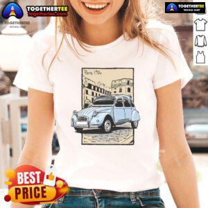 1986 Paris Ladies Tee featuring a vintage Nice Carte Postale II design, perfect for fashion enthusiasts and collectors.
