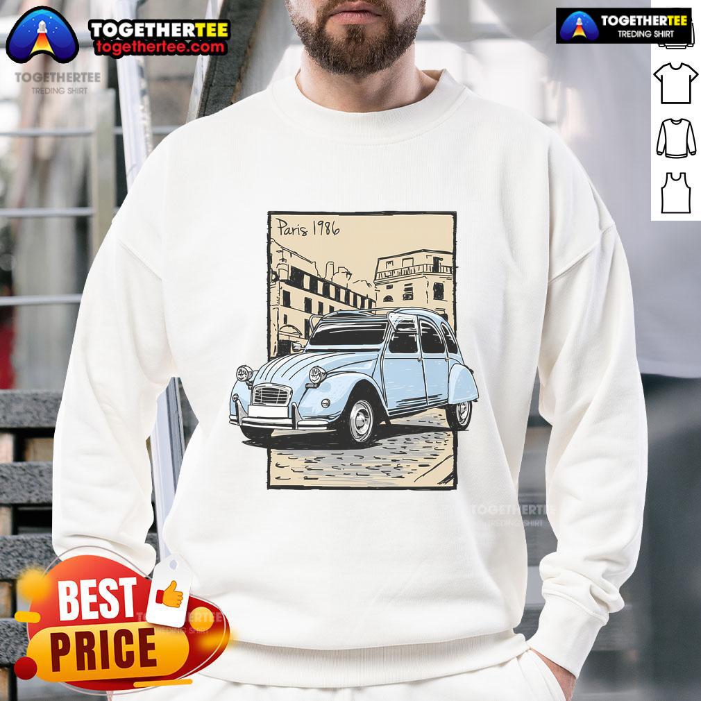 Nice Carte Postale II Paris 1986 sweatshirt featuring vintage postcard print and stylish design for fashion enthusiasts.