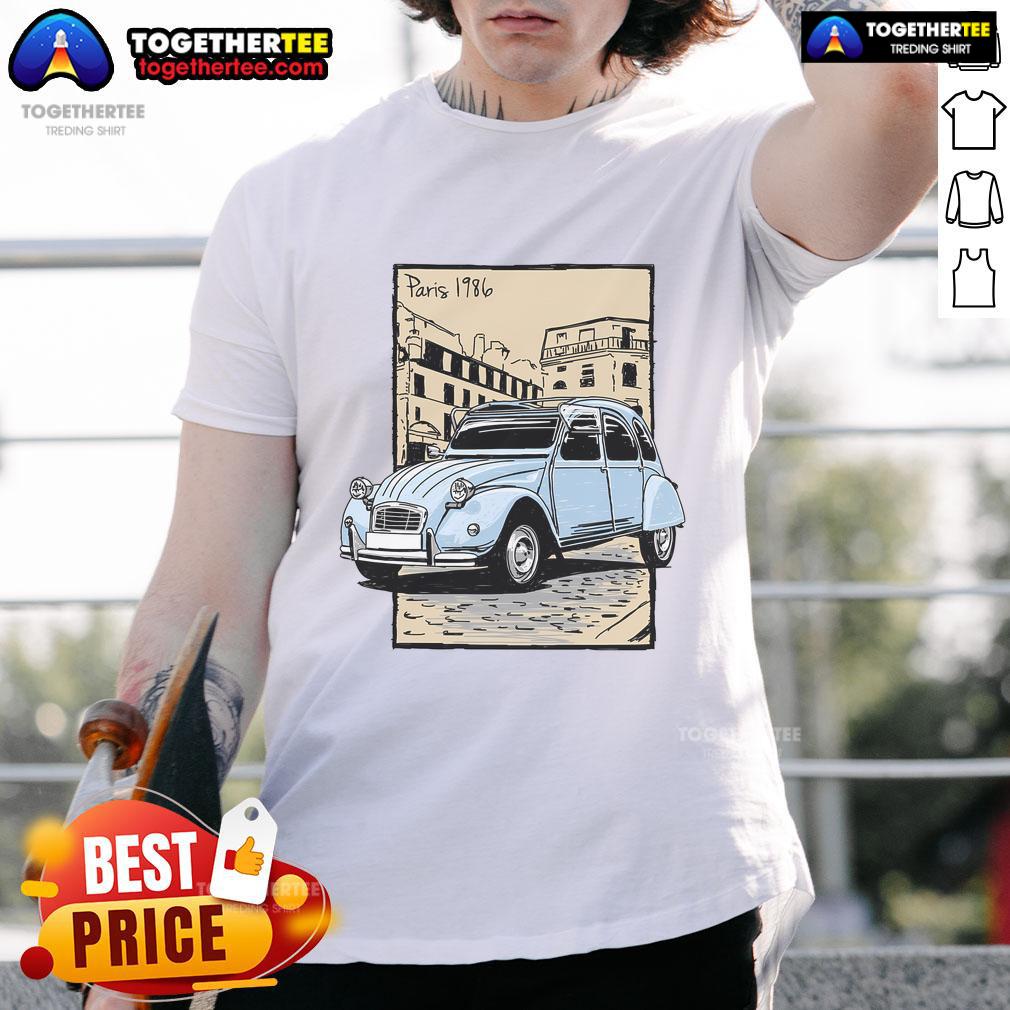 Vintage Nice Carte Postale II Paris 1986 T-Shirt featuring iconic Parisian design and retro style.