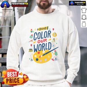 Nice Color Our World Summer Reading 2025 Art Painting Book Lover Sweatshirt featuring vibrant designs for book enthusiasts.