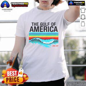 Colorful Gulf of USA T-Shirt, established 2025, showcasing vibrant designs perfect for beach lovers and casual wear.