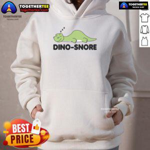 Cute Nice Dino Snore sleeping dinosaur hoodie for kids, featuring a cozy design and vibrant colors.