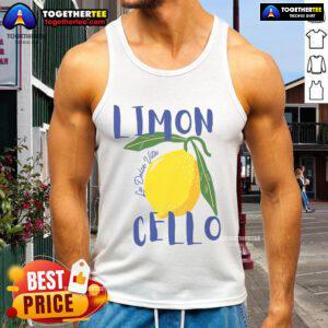 Alt Text: Nice Limoncello La Dolce Vita Italian lemon tank top featuring vibrant lemon graphics and a stylish design.