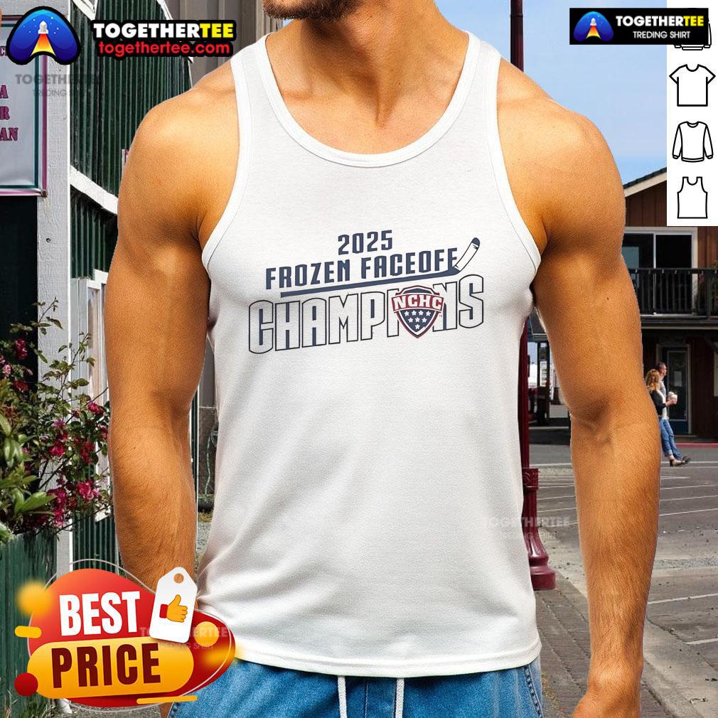 Nice NCHC Frozen Faceoff Champions 2025 tank top featuring bold team graphics and a stylish design for fans.