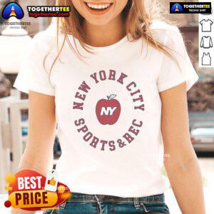 Ladies' tee featuring a vibrant New York City sports design, perfect for fans of NYC sports culture and apparel.
