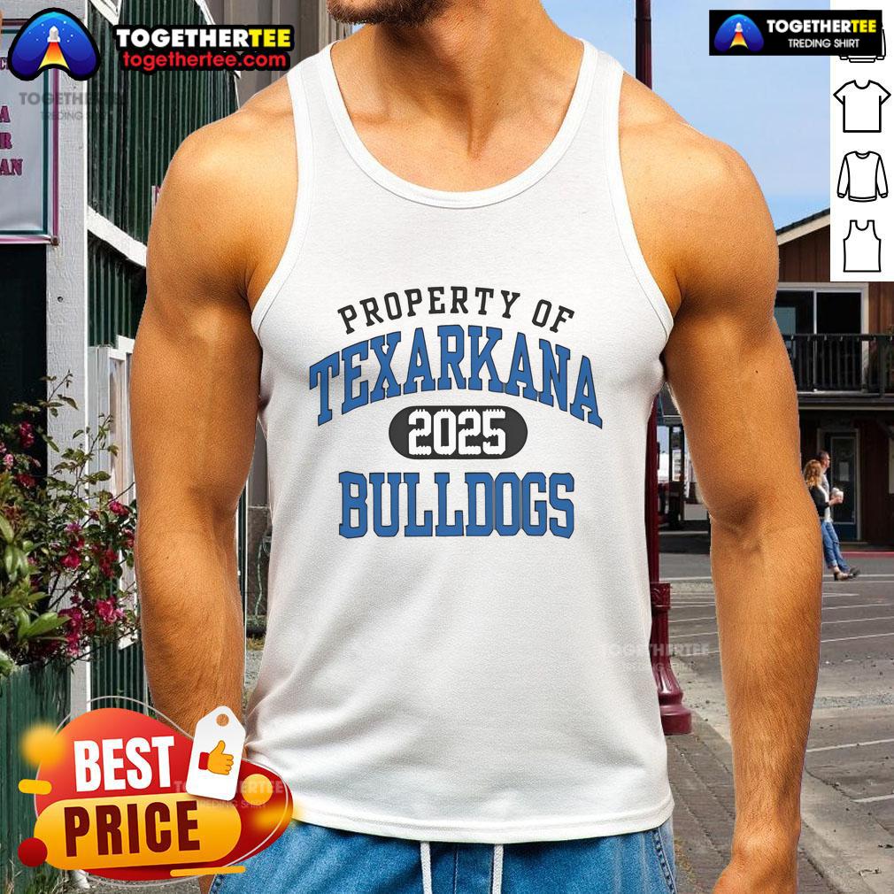 Stylish Texarkana Bulldogs 2025 tank top featuring bold logo and vibrant colors, perfect for sports fans.