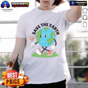 Nice Save The Earth cute Earth Day T-shirt featuring a colorful design promoting environmental awareness and sustainability.
