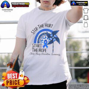 Nice Stop The Hurt Start The Hope Child Abuse Prevention Awareness T-Shirt featuring a bold design promoting child safety.
