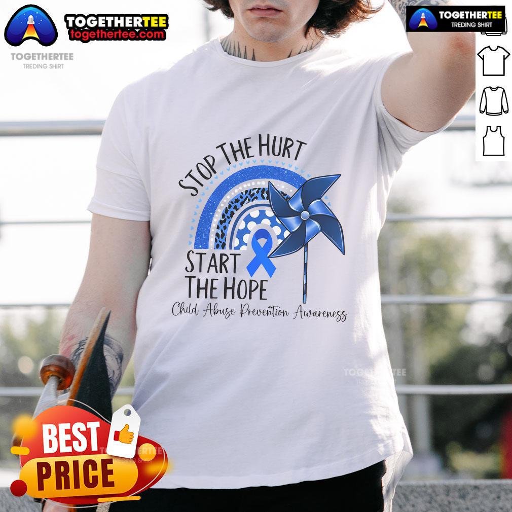 Nice Stop The Hurt Start The Hope Child Abuse Prevention Awareness T-Shirt featuring a bold design promoting child safety.