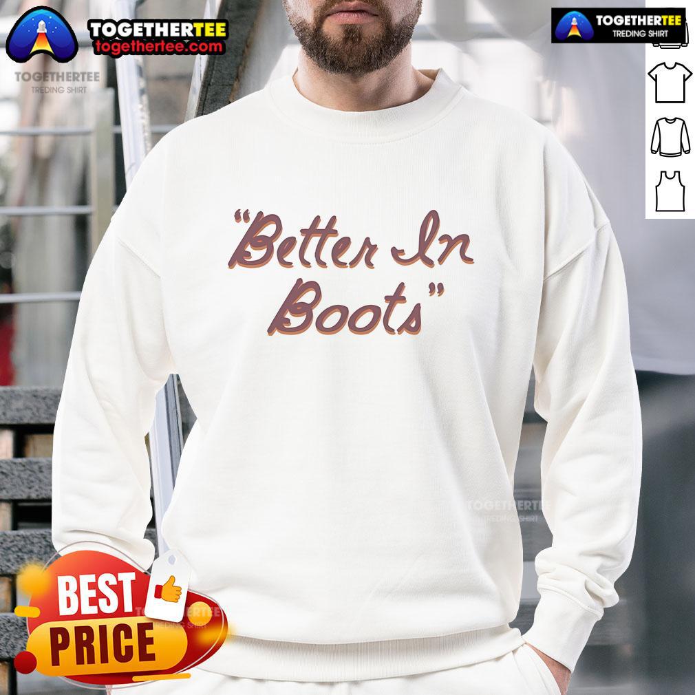 Thomas Rhett 'Better In Boots' script sweatshirt in stylish design, perfect for fans of country music fashion.
