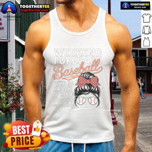 Stylish tank top for Mother's Day featuring 'Nice Weekend Forecast: Baseball, No House Cleaning' design.