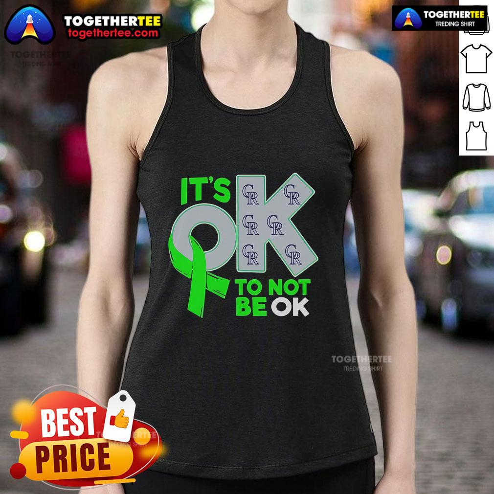 Official Colorado Rockies 'It's Ok To Not Be Ok' tank top featuring team colors and logo, perfect for fans and comfort.