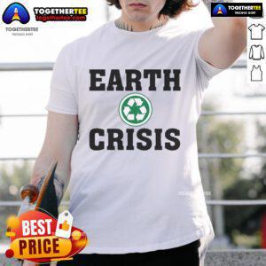 Official Earth Crisis Recycle T-Shirt featuring eco-friendly design and bold graphics promoting environmental awareness.
