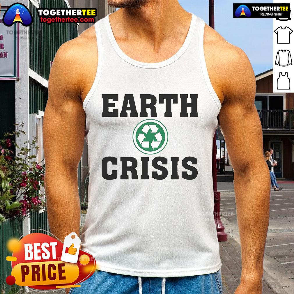 Official Earth Crisis Recycle Tank Top featuring eco-friendly graphics and stylish design for sustainable fashion enthusiasts.