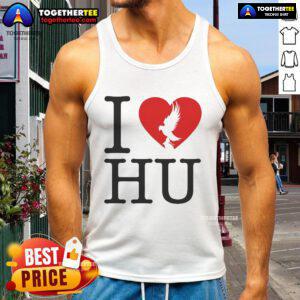 Alt Text: Official Hollywood Undead Spring 2025 I Love Hu Tank Top featuring vibrant design and band logo. Perfect for fans!