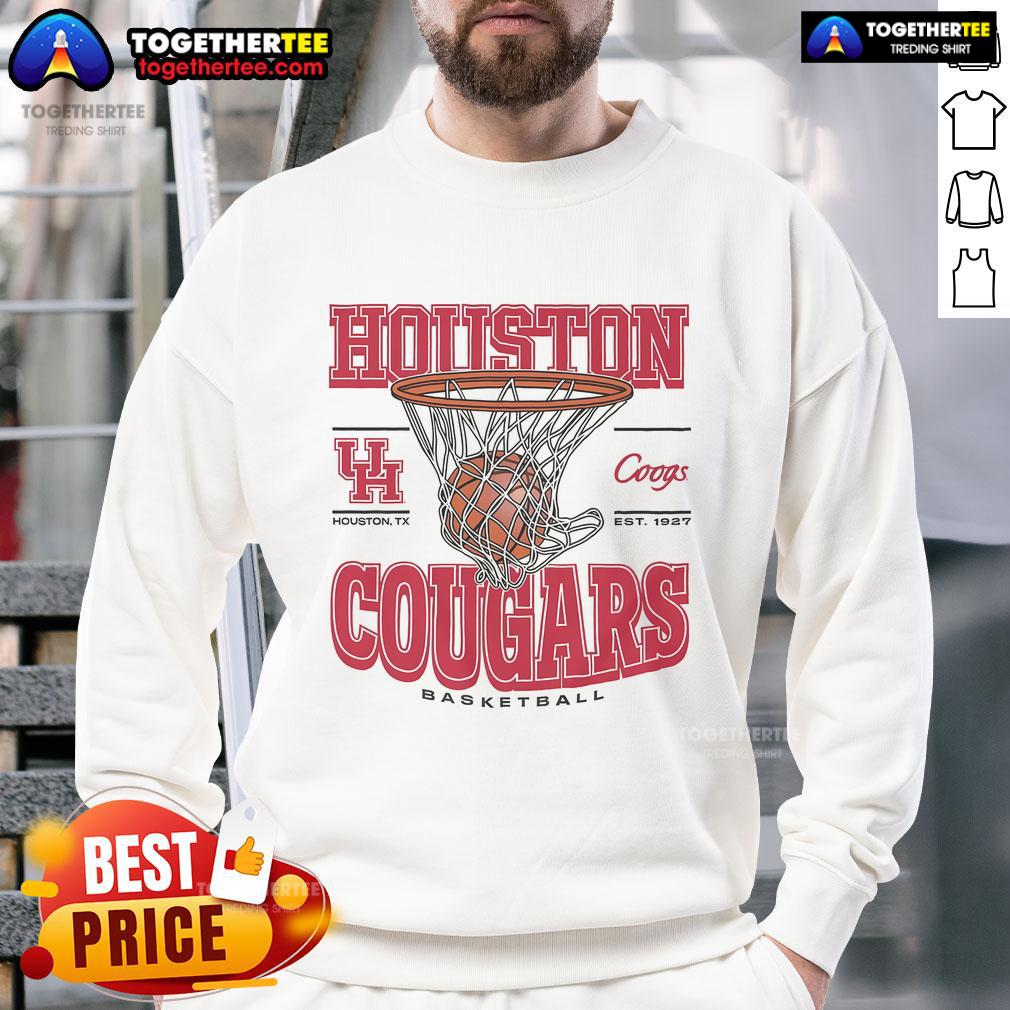 Official Houston Cougars Game Time Sweatshirt featuring logo and team colors, perfect for fans and game day attire.