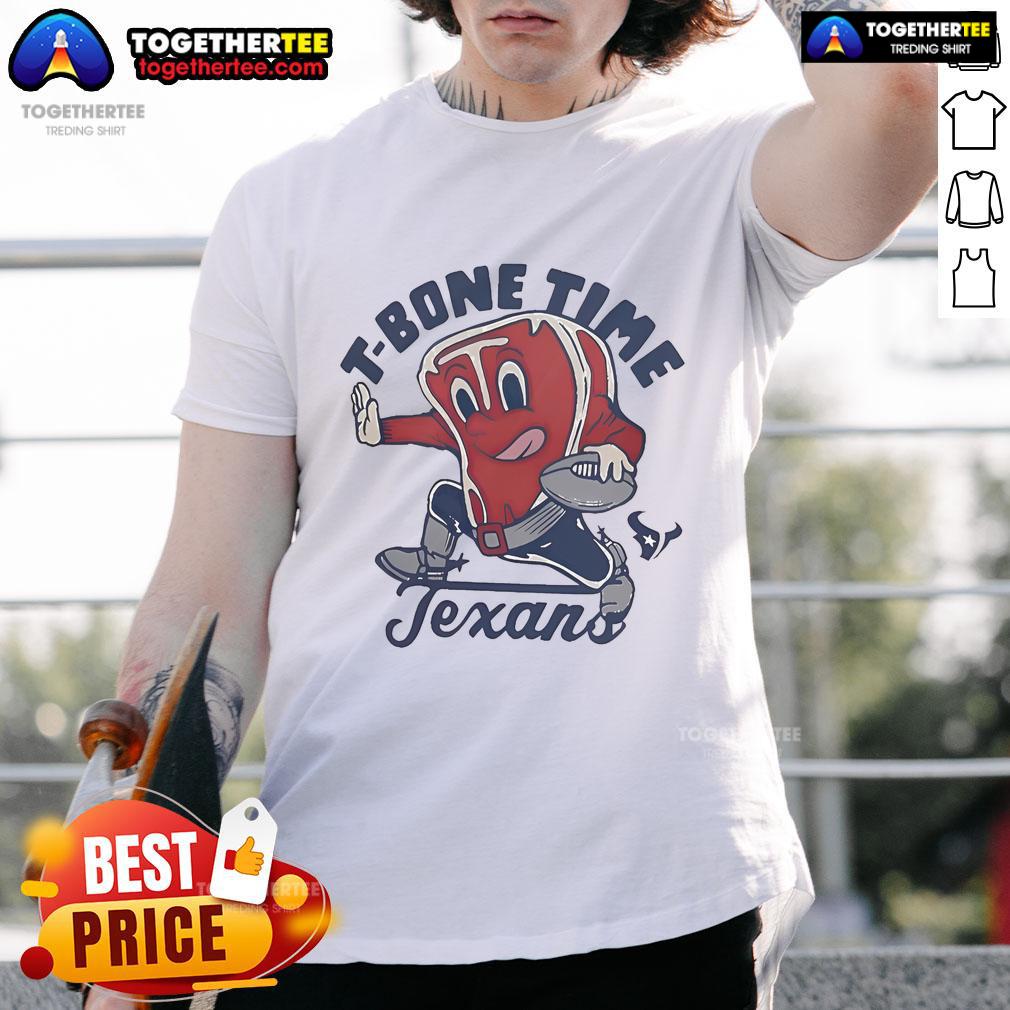 Alt Text: Official Houston Texans T-Bone Time NFL x Guy Fieri's Flavortown T-Shirt featuring vibrant team colors and logo.