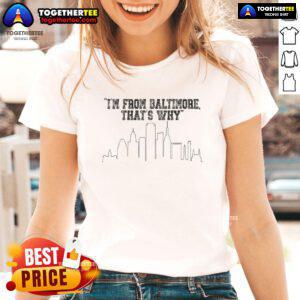 Official I'm From Baltimore That's Why Ladies Tee - stylish women's shirt celebrating Baltimore pride and culture.