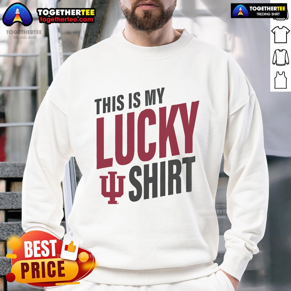 Official Indiana Hoosiers 'This Is My Lucky Sweatshirt' showcasing team colors and logo, perfect for game day.